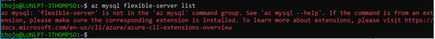 Az MySql Flexible-server command returns error
